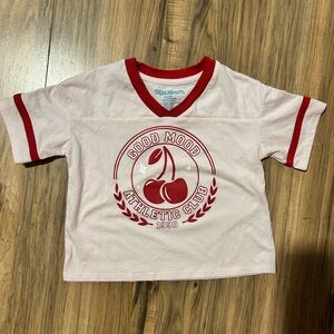Cherry Graphic Kids Tee - Light Pink